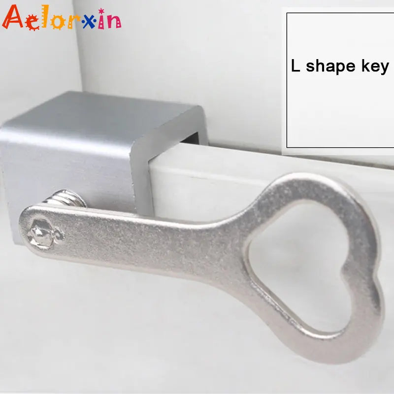 Child Protection Baby Safety Adjustable Sliding Window Locks Stop Aluminum Alloy  Security Lock With Keys Safety Window Lock