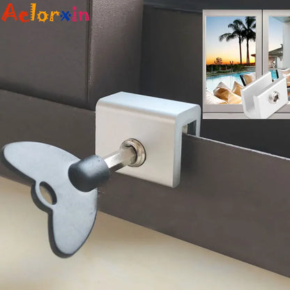 Child Protection Baby Safety Adjustable Sliding Window Locks Stop Aluminum Alloy  Security Lock With Keys Safety Window Lock