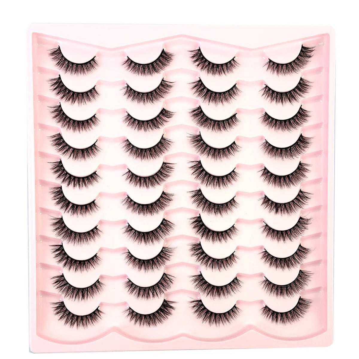 New 20 Pairs False Lashes 5D Faux Mink Lashes Fluffy Soft Volume Natural Eyelashes Cross Eyelashes Lashes Reusable Makeup cils